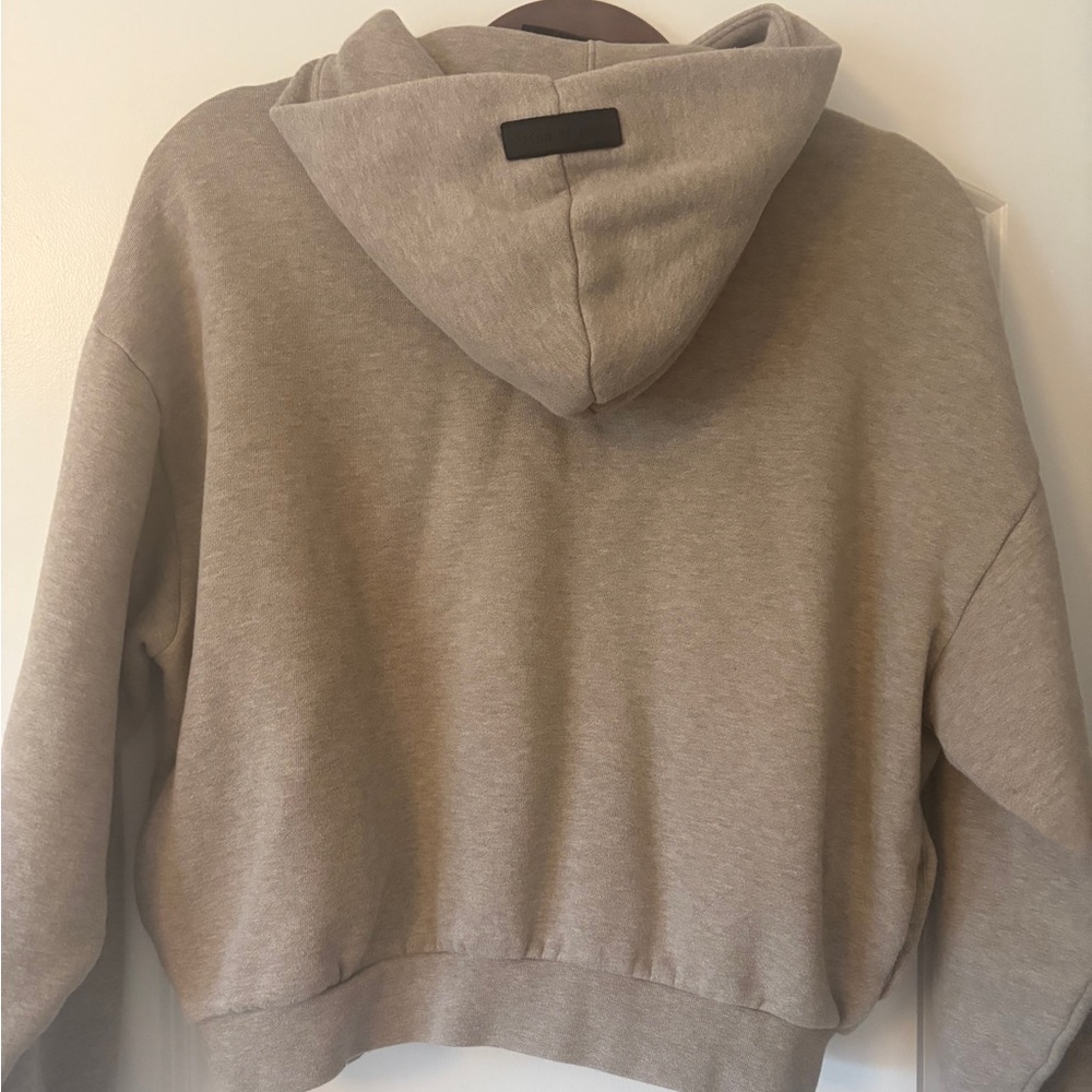 Boys Fear of God Essentials Brown Hoodie with side pockets size 12. $40